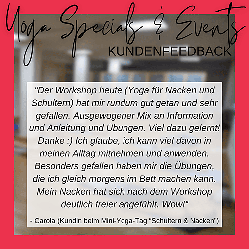 Feedback Mini-Yoga-Tag Carola
